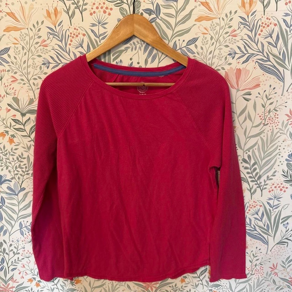 So Hot Pink Ribbed Thermal Top Long Sleeve